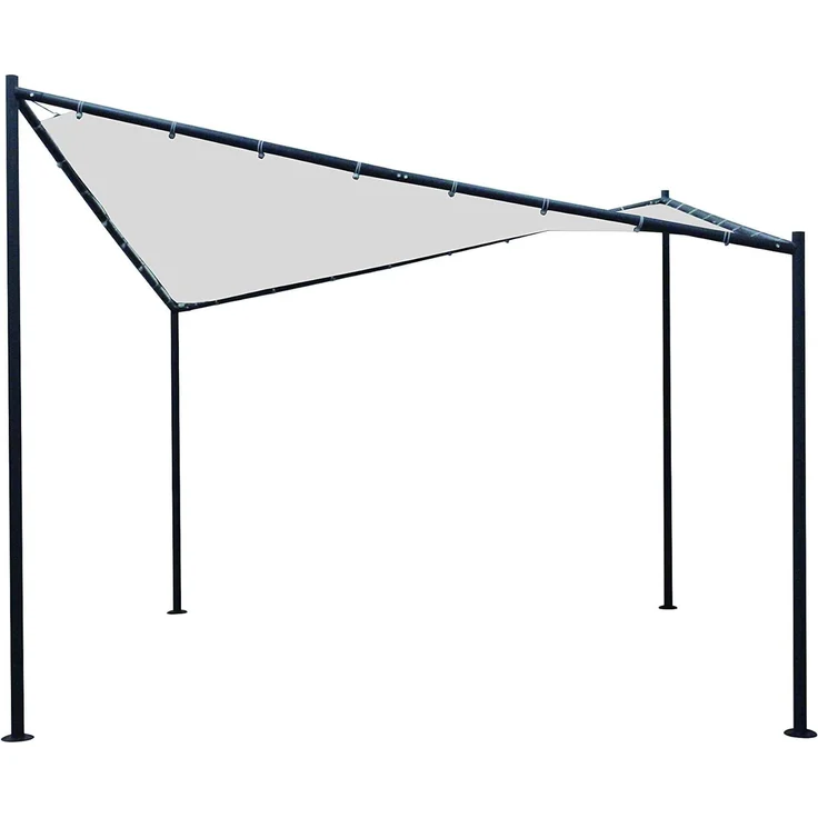 Sonnensegel Pavillon ORLANDO 3,5x3,5 Meter mit Plane PVC-bechichtet weiss – Bild 1