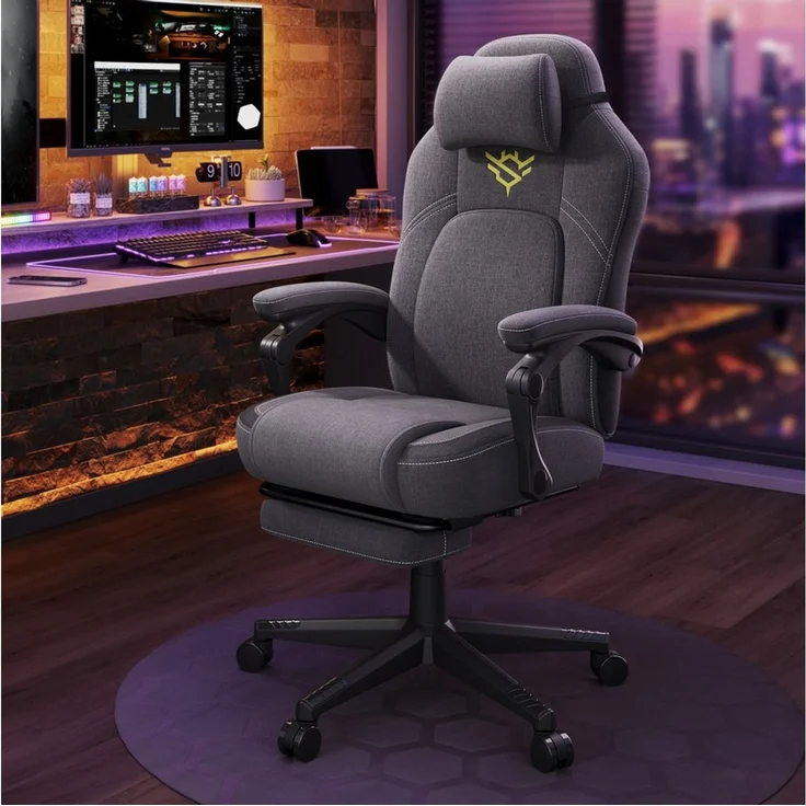 SONGMICS HOME Bürostuhl Gaming-Stuhl, Computerstuhl mit Fußstütze – Bild 2