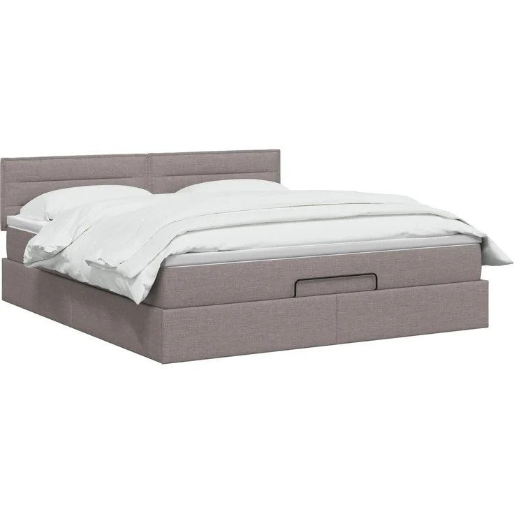 vidaXL Ottoman-Bett mit Matratze und LED Taupe 180 x 200 cm Stoff 3456847 – Bild 3