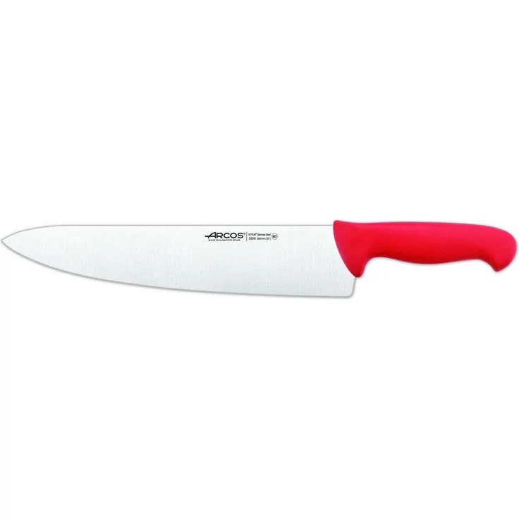 Kochmesser Arcos Farbe - Prof 290 922 Edelstahl, ergonomischer Griff Nitrum Polypropylen und rote Blätter 30 cm, Cover-Anzeige