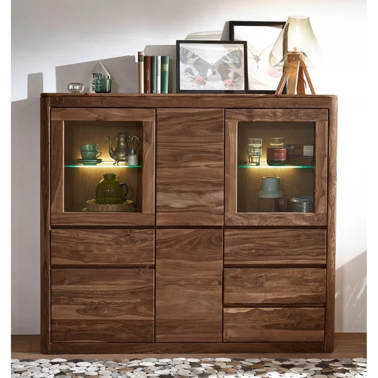 Highboard Sheesham 166x40x145 smoked cherry gebeizt TORONTO #104 – Bild 3