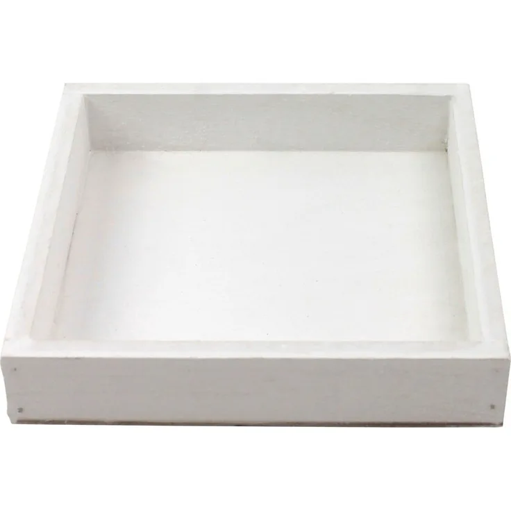 matches21 HOME & HOBBY Dekotablett Tablett Dekotablett quadratisch weiß 20x20x3 cm (1 St)
