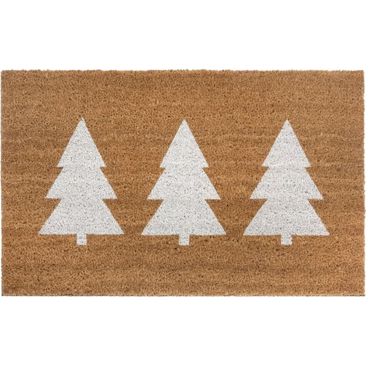 HANSE Home Fußmatte Mix Mats Kokos Pine Trees, Türmatte, rechteckig, Höhe: 15 mm, Weihnachten, Schmutzfangmatte, Outdoor, Rutschfest, Innen, Kokosmatte – Bild 1