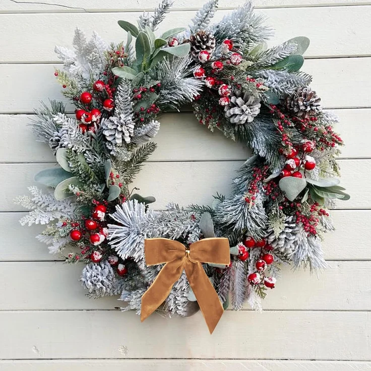 24 Stück – Samt-Schleifen für Weihnachtsbaum, Kranz & Geschenk, 8,9 cm (Braun) – Bild 3