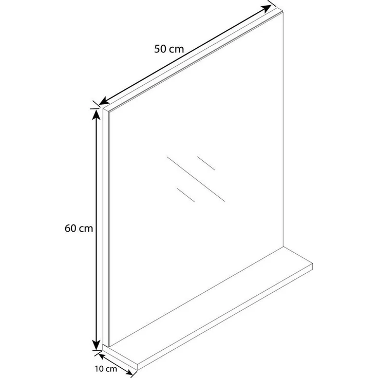 VCM Badmöbel Spiegel Landos 917528 Weiß / Anthrazit H. 60 x B. 50 x T. 2 cm – Bild 3