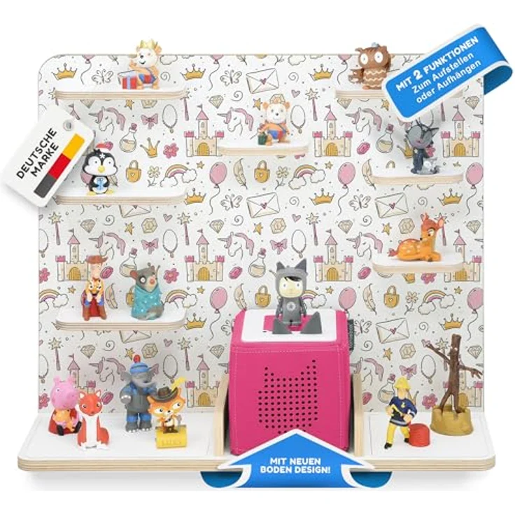 stadtecken Holzregal für Musikbox I Geeignet für die Toniebox und ca. 50 Tonies I Perfekte Tonie Aufbewahrung im Kinderzimmer I Zum Aufstellen oder Aufhängen (Magie, Groß) – Bild 2