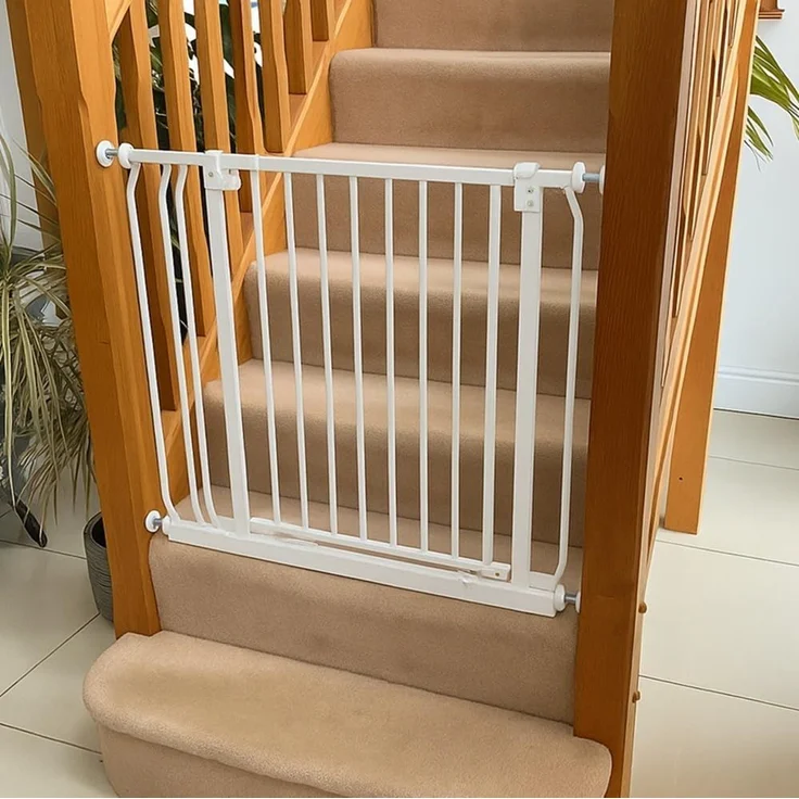 Safetots Elite Sicherheitsschutzgitter, 80cm - 89cm, Mattweiß, Treppenschutzgitter mit Druckmontage, Sicherheitsbarriere, Einfache Installation – Bild 6