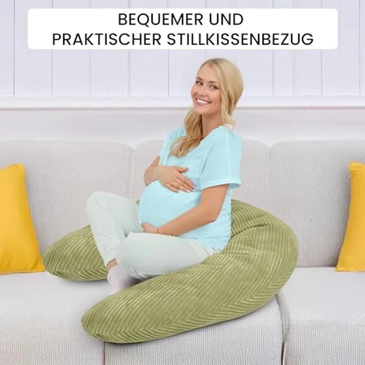 Amilian Stillkissenbezug 170 cm - Kissenbezug für Schwangerschaftskissen, Seitenschläferkissen, weicher und pflegeleichter Bezug - ideal als Ersatzbezug – Bild 3