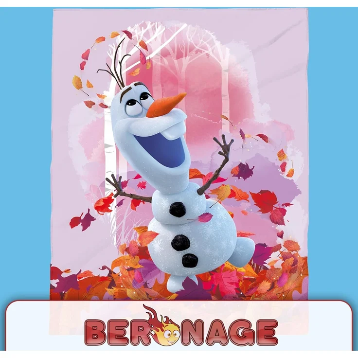 BERONAGE Tagesdecke Frozen Die Eiskönigin Decke Olaf Summer 130x170 cm Kuscheldecke, passend zur Bettwäsche, ideal für Sofa, Couch, Bett, Auto, Camping – Bild 8