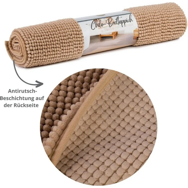 liebling Badematte Badteppich, Fußbodenheizung geeignet, in 3 Größen, Polyester, rechteckig, Antirutsch-Beschichtung, starke Saugfähigkeit, Öko-Tex zertifiziert – Bild 2