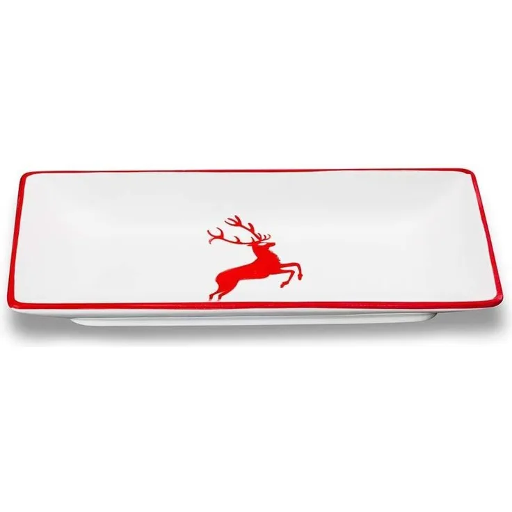 Gmundner Keramik Rubinroter Hirsch, Snackschale (22x11cm)