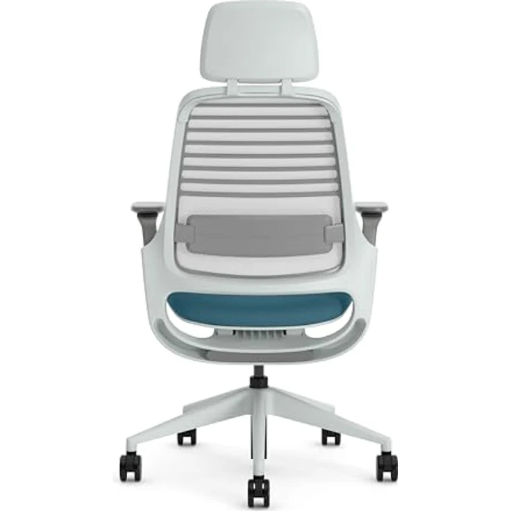 Steelcase Series 1 Ergonomischer Bürostuhl mit LiveBack Lumbalstütze, 4D-Armlehnen, anpassbarer Kopfstütze Türkis – Bild 5