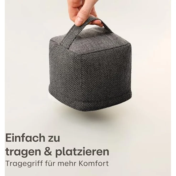 Praknu Bodentürstopper Türstopper Sack für Den Boden - Extra schwer 1Kg - mit Waschbarem (1 St), mit Tragegriff - Für Haus & Büro - mit rutschfesten Pads – Bild 7