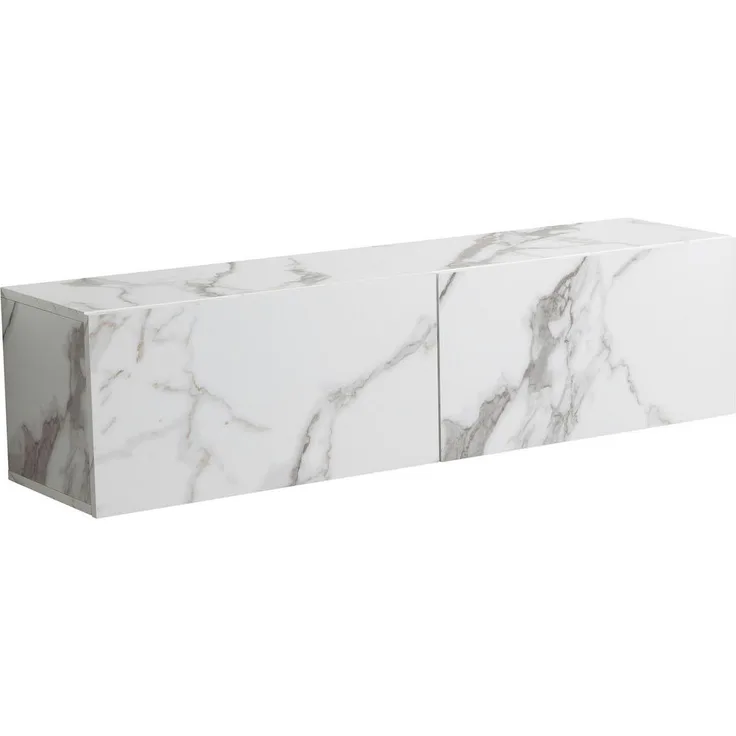 MID.YOU Lowboard, Weiß, Holzwerkstoff in Marmoroptik, hängend, 120x30x30 cm für Wohnzimmer