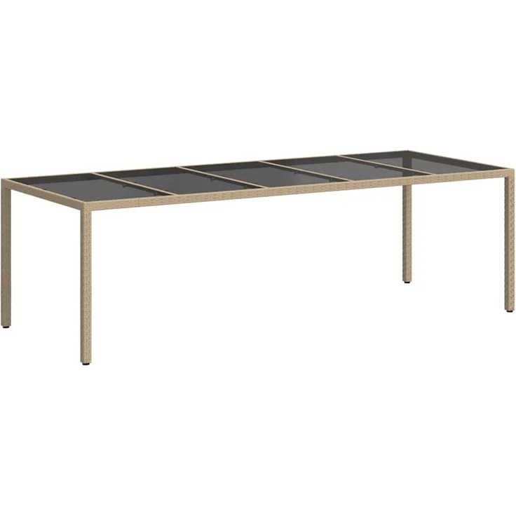 vidaXL Gartentisch Beige 250 x 100 x 75 cm Poly-Rattan 362557 – Bild 5