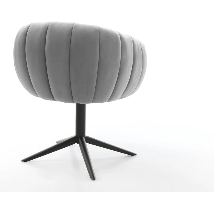 Drehstuhl Jada-Flex Samt Grau Fußkreuz Schwarz 360° drehbar Wippfunktion Taschenfederkern – Bild 5