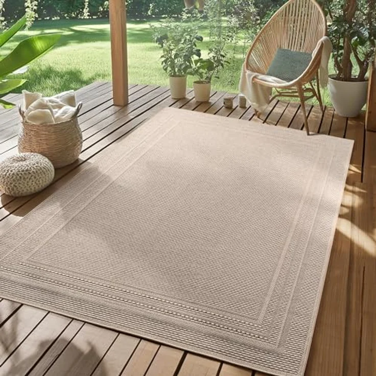 SIMPEX24 Outdoorteppich Boho Design, Läufer, Höhe: 5 mm, Outdoor Teppich Wetterfest Modern Design Wohnzimmer Küchen Terrasse – Bild 2