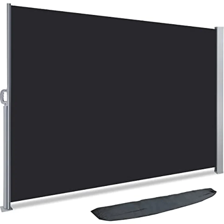 VOUNOT Seitenmarkise Ausziehbar für Balkon, Garten und Terrasse, Sichtschutz, Windschutz, Wasserdicht, Sonnenschutz, 140x300 cm, Schwarz-Anthrazit – Bild 2