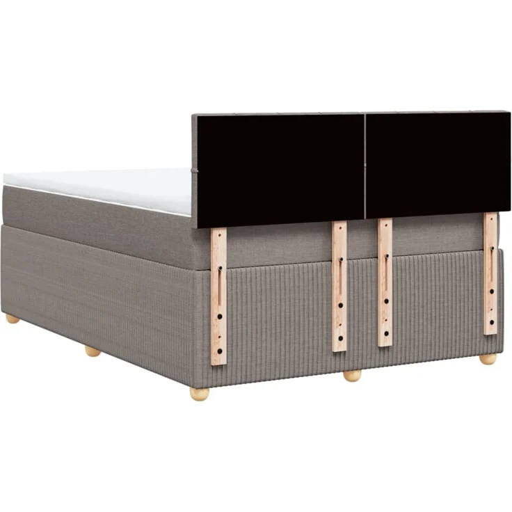 vidaXL Boxspringbett mit Matratze Taupe 140x190 cm Stoff 3287455 – Bild 6