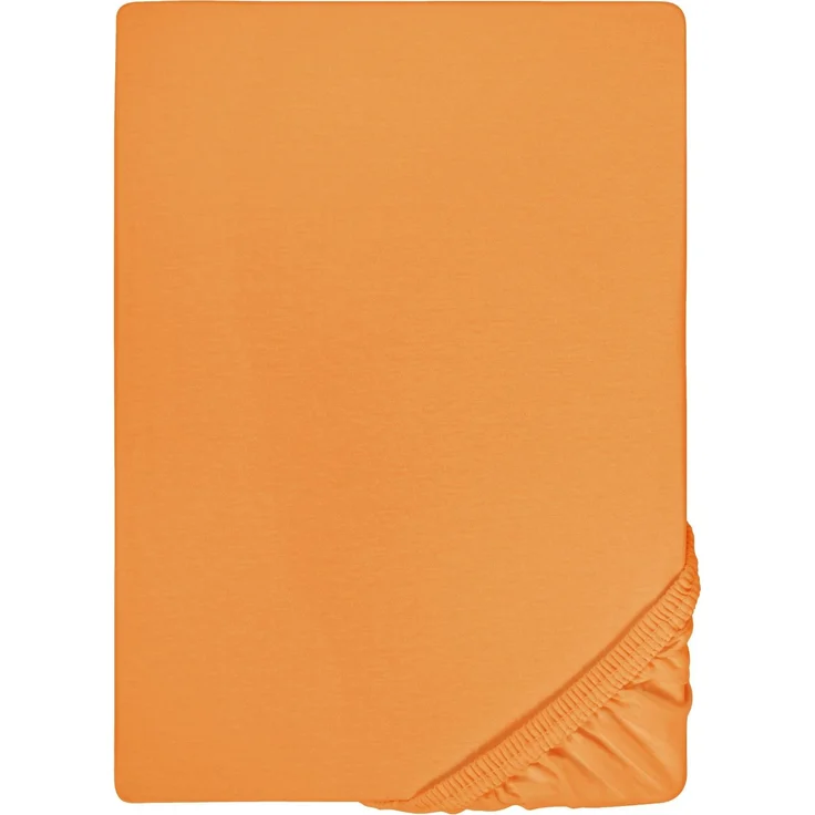 biberna Feinjersey-Spannbetttuch, 100 % Baumwolle, nektarine, 1x 180x200 cm - 200x200 cm – Bild 5
