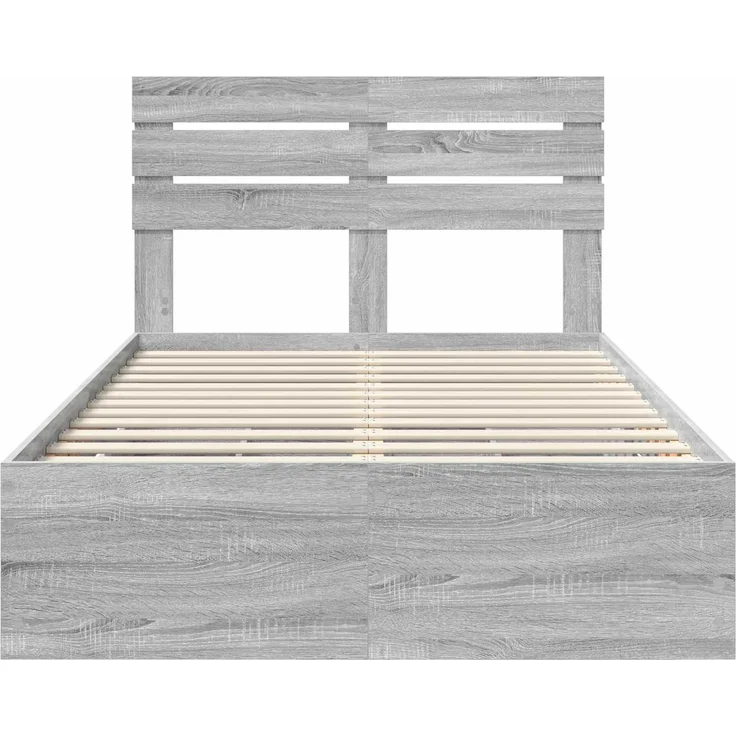 vidaXL Bettrahmen Graues Sonoma 120x190 cm Ingenieurs Holz 3411523 – Bild 7