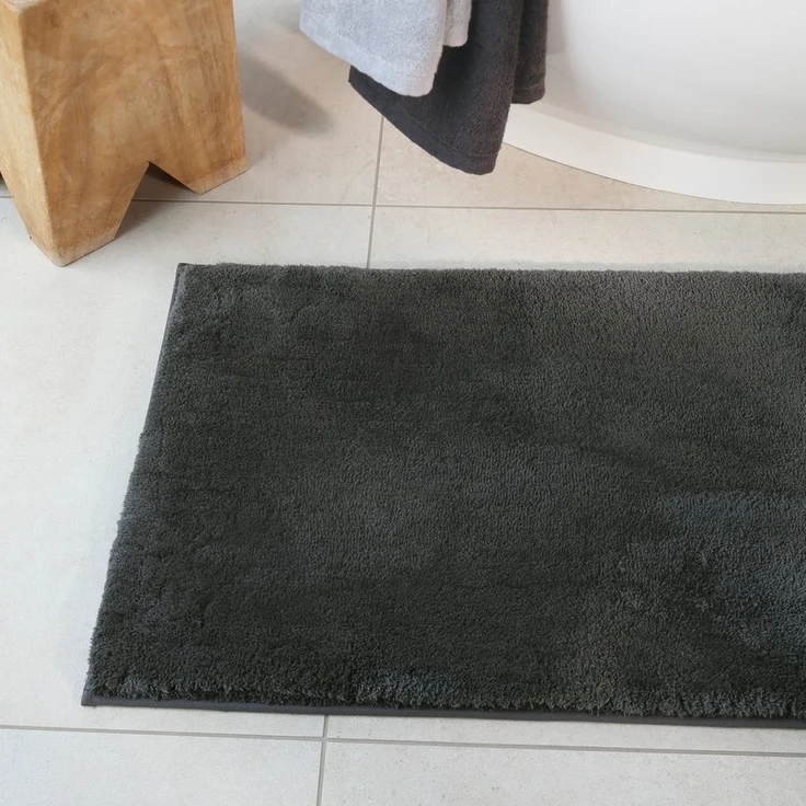 Cawö Badematte Cawö Badteppich Duschvorleger Badematte Solid 1009-740 Basalt, Polyester, Rutschfest – Bild 2