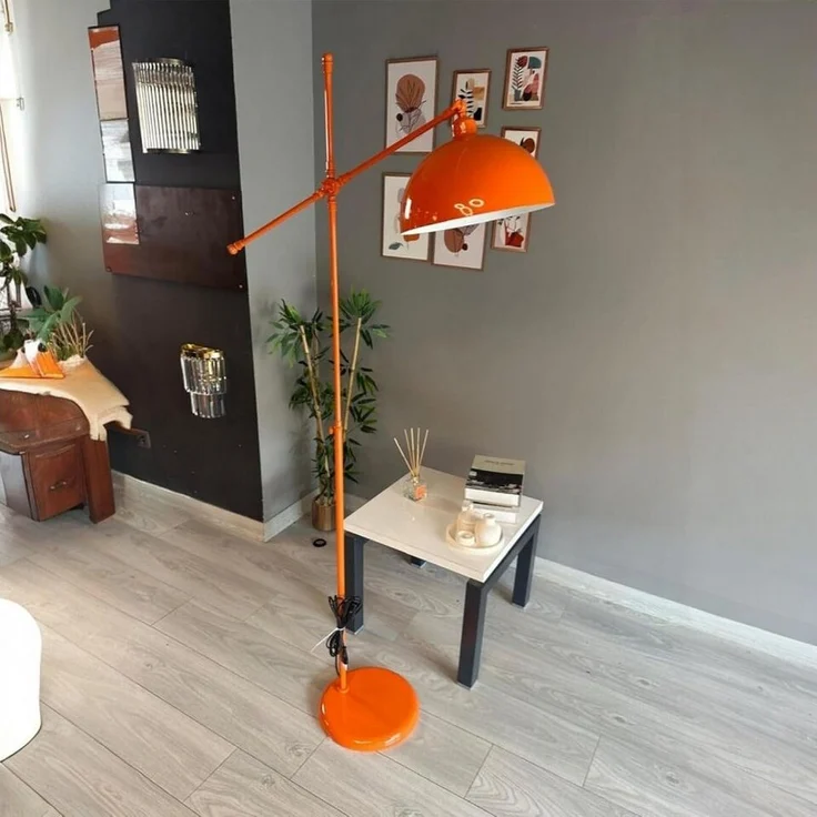 Bamyum Stehlampe Stehlampe aus Metall mit E27, verstellbarer Lampenschirm, ohne Leuchtmittel, E27, verstellbarer Lampenschirm, Stehluchte mit Ablage – Bild 5