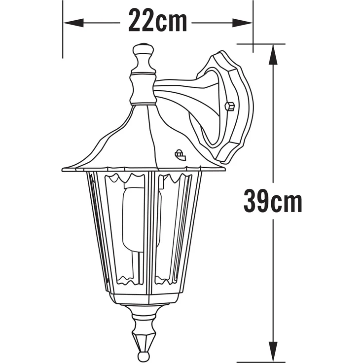 Kleine Außenwandleuchte FIRENZE, E27, Aluminium weiß, Höhe 39cm – Bild 3