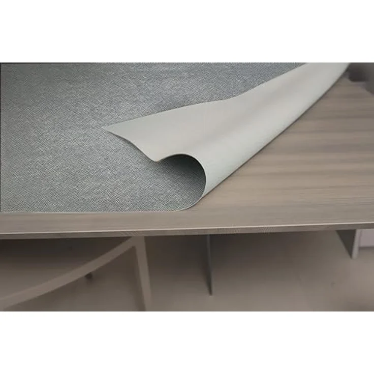 GEMITEX Tischschoner Linum, hergestellt in Italien, rutschfest, stoßfest, doppelseitig, grau/weiß, 140x240 cm, schützt Ihren Tisch vor Stößen, Kratzern und Flüssigkeiten – Bild 3