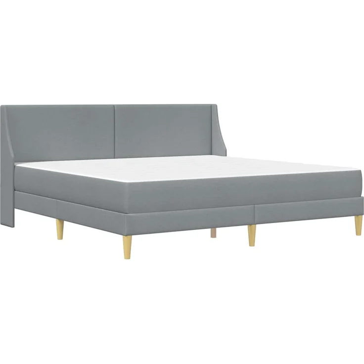 vidaXL Bettgestell mit Matratze Hellgrau 200x200 cm Polyester 3414754 – Bild 3