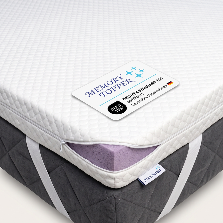 Topper SOFT 90x200cm, Memory Foam Matratzentopper, waschbarer Bezug, geeignet für Federkern & Schaumstoff Matratzen, H2, Matratzenauflage Höhe 5cm