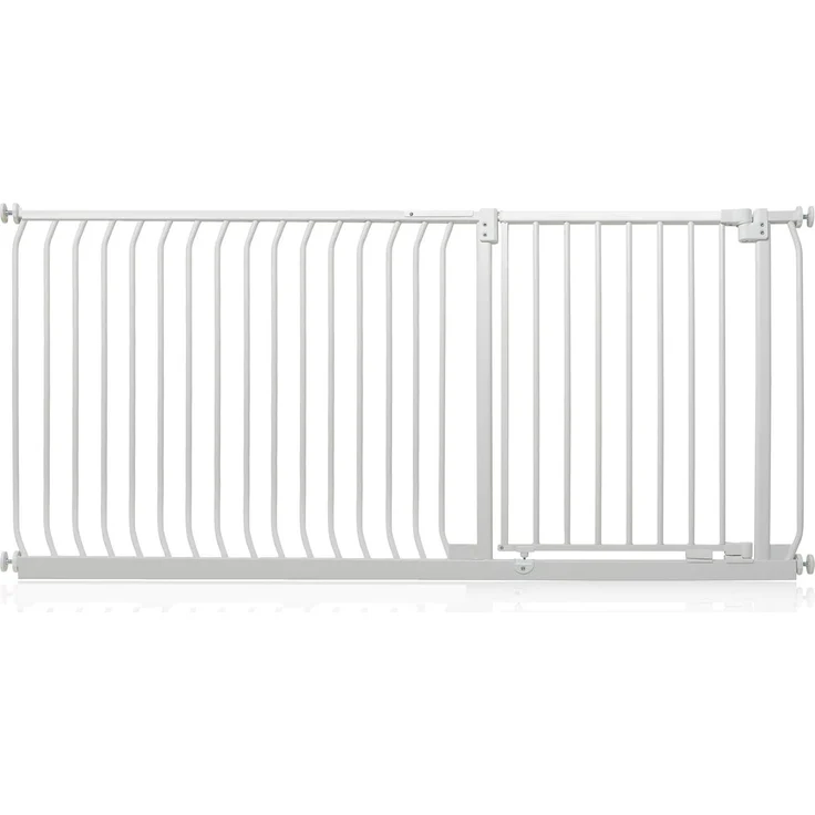 Safetots Elite Sicherheitsschutzgitter, 171cm - 180cm, Mattweiß, Treppenschutzgitter mit Druckmontage, Sicherheitsbarriere, Einfache Installation