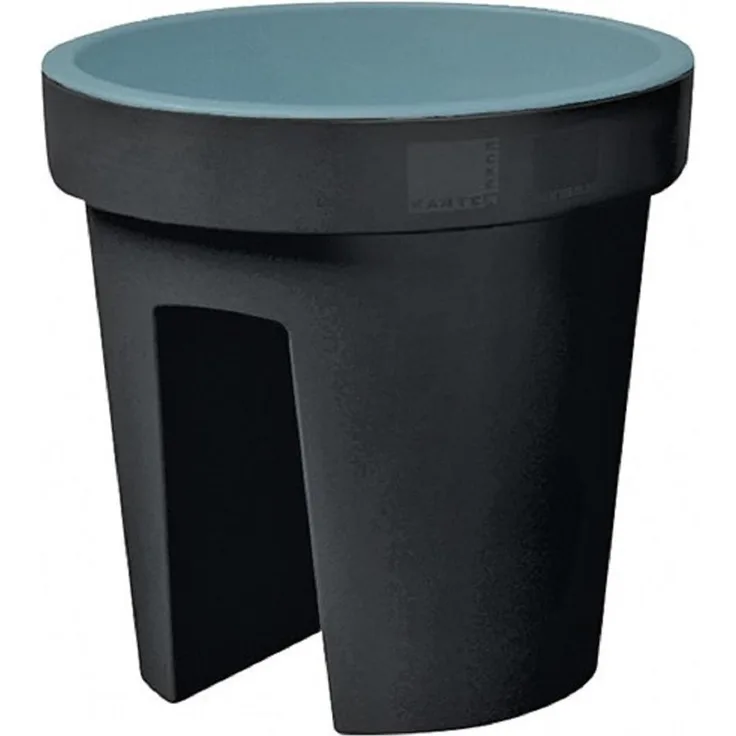 Centi Kunststoff Balkon-Pflanzkübel/Blumenbrücke, d= 28cm, H= 25cm, schwarz-pastellblau