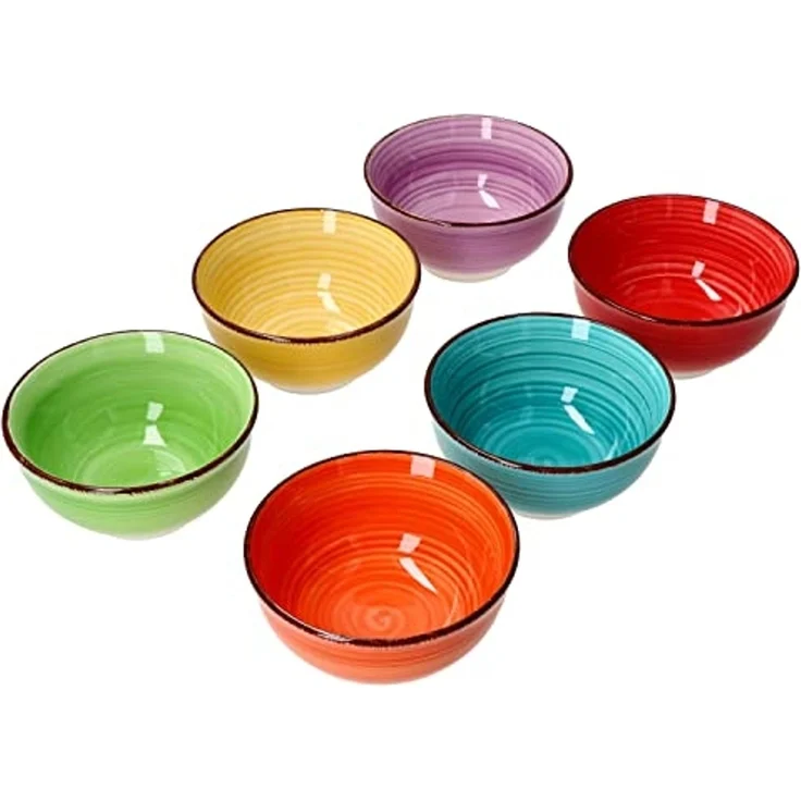 MamboCat Müslischale 6er Set Snack-/Dipschale Uni bunt 12cm - 24326734, Steingut – Bild 4