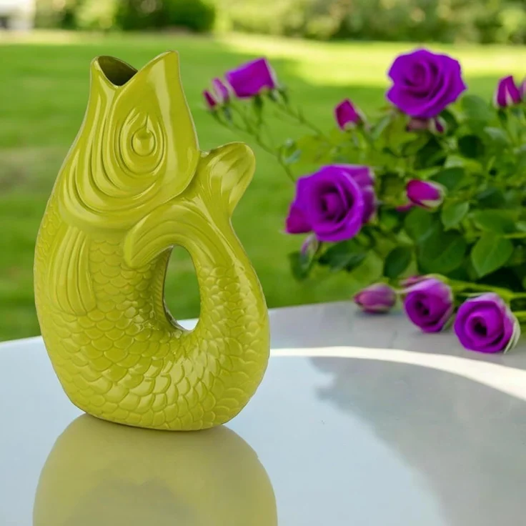 Gift Company Monsieur Carafon Fisch Vase S lime 1,2 L – Bild 2