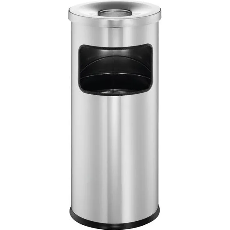 DURABLE Papierkorb Safe mit Ascher rund silber (333223)