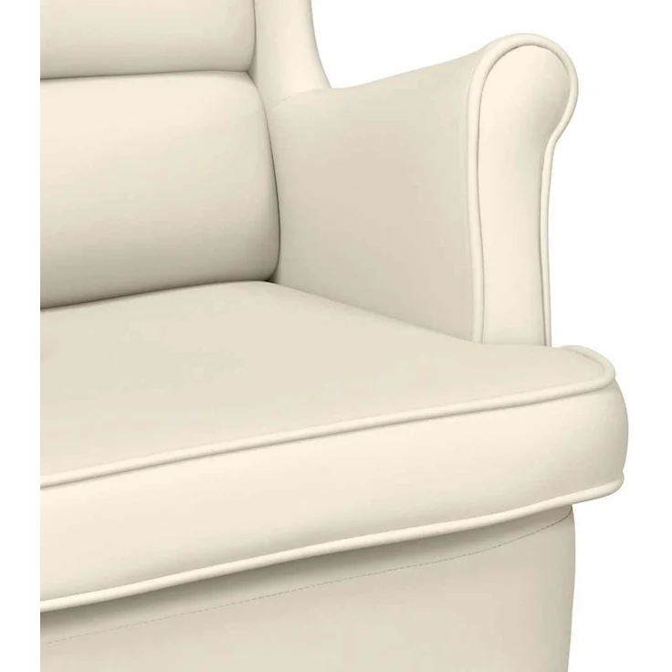 Schaukelsessel, Schaukelstuhl Weiß 74x90x102 cm Leinen – Bild 7