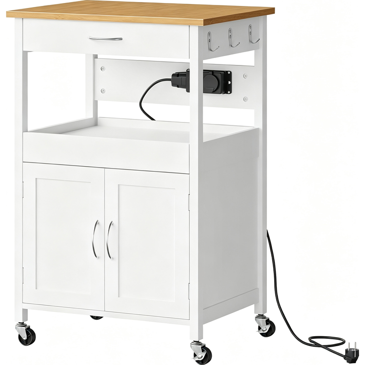 EINHOM Mobiler Küchenwagen, Praktischer Sideboard-Wagen, Vielseitiger Aufbewahrungswagen, Kompakter Küchenhelfer, Kücheninsel (Nur Mit Küchenwagen) – Bild 3