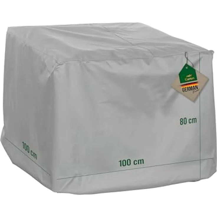 Mehr Garten Premium Protect Abdeckung Loungesessel 100x100x80 cm, hellgrau, wasserdichtes und UV-beständiges 2-lagiges Polyestergewebe, atmungsaktiv, winterfest