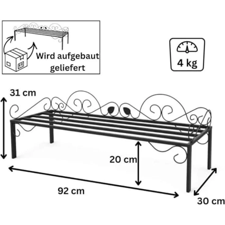 DanDiBo Schuhregal Metall Mi-1 Regal 92cm Schuhschrank Platzsparend 21237 Schuhablage Schmiedeeisen – Bild 2