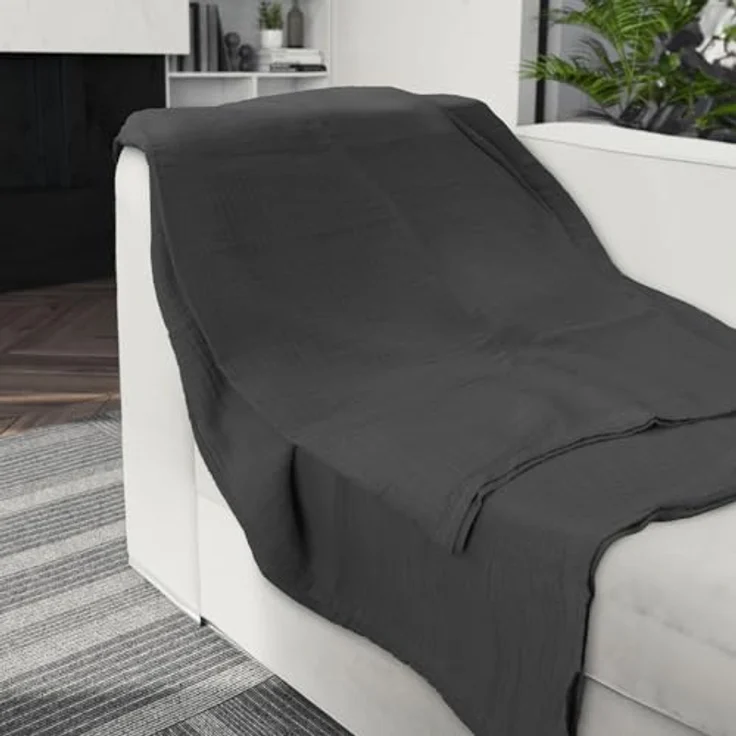 Sleezzz® Musselin Decke schwarz 150 x 200 cm – Bild 3