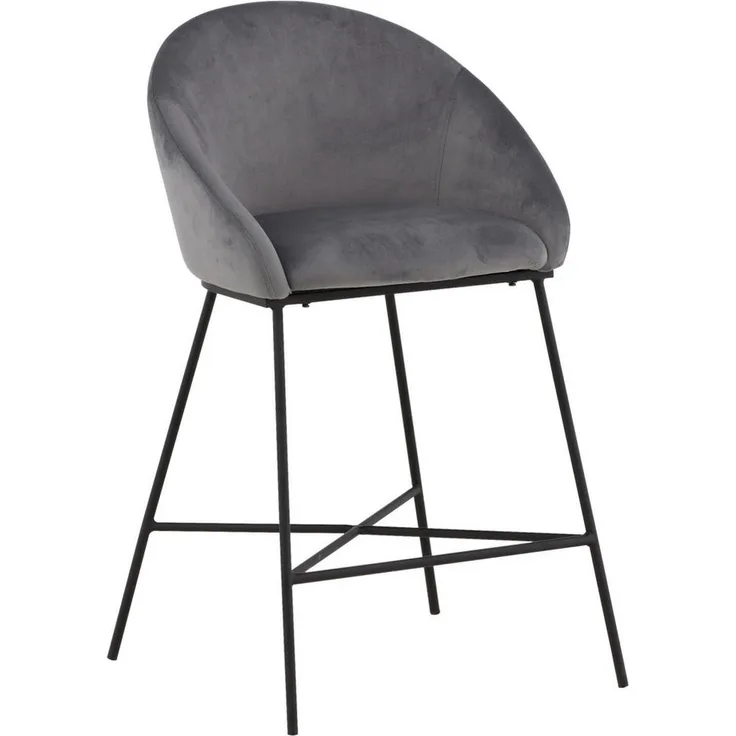Livetastic Barhocker, Schwarz und Dunkelgrau, aus Metall und Textil, 58.5x97x57 cm, für Esszimmer und Bar