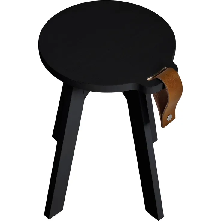 Beistelltisch Hocker COUNTRY Kiefer Schwarz lackiert von Karup