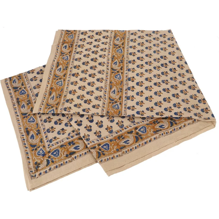 Guru-Shop Tagesdecke Blockdruck Tagesdecke, Bett & Sofaüberwurf,..