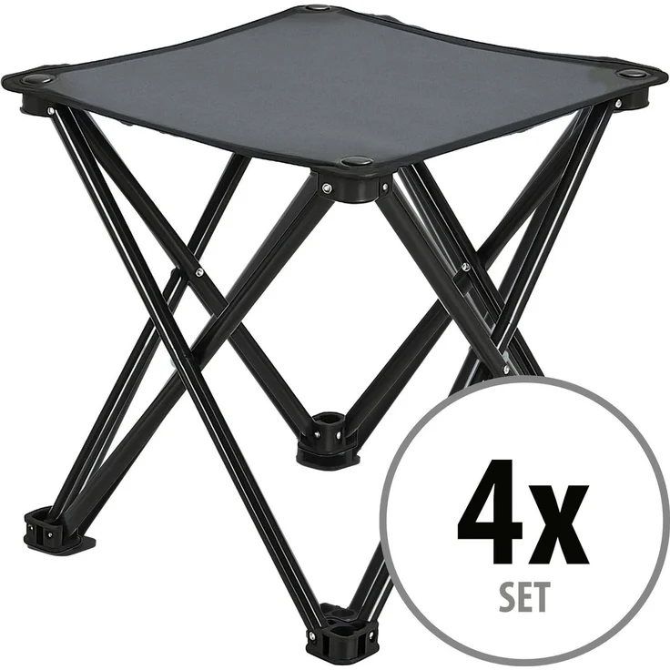 Stagecaptain Klappstuhl TP-334 Klapphocker faltbar für Camping - stabil bis 110 kg (4 St), nur 750 g, inklusive Tragetasche – Bild 1