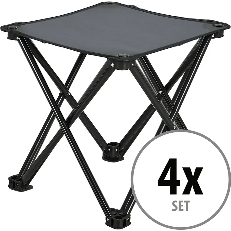 Stagecaptain Klappstuhl TP-334 Klapphocker faltbar für Camping - stabil bis 110 kg (4 St), nur 750 g, inklusive Tragetasche