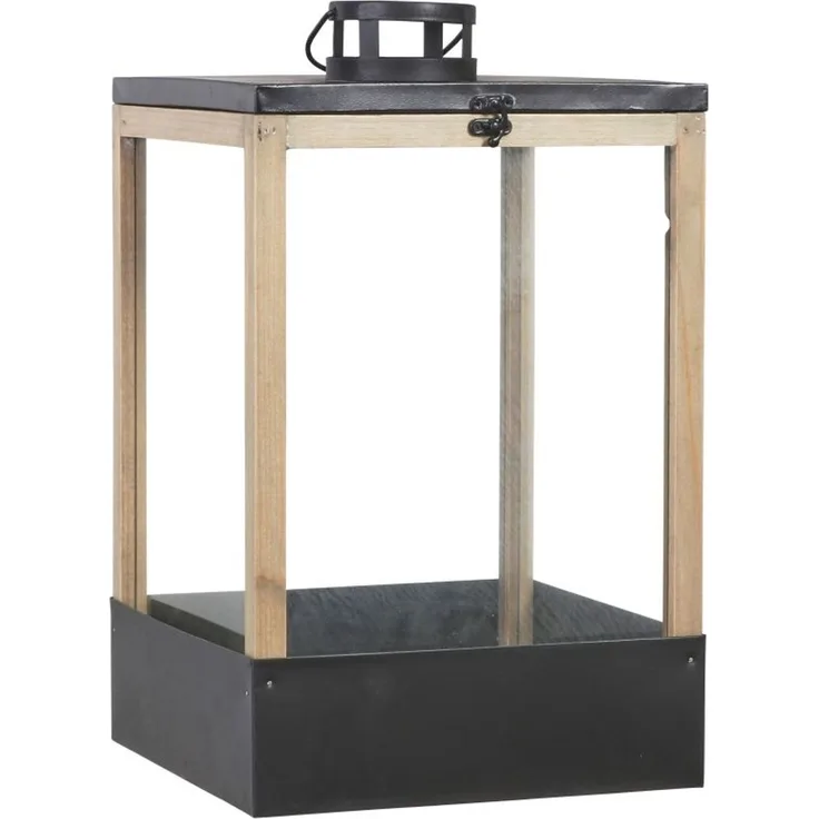 Mica Treibhaus Laterne Halton schwarz, 25 x 25 x 42 cm