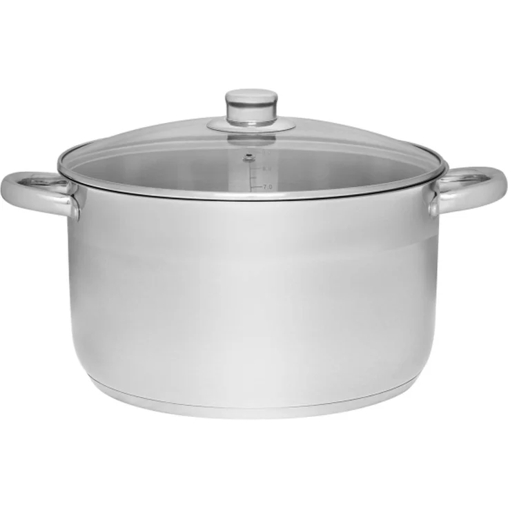 Maku Basic Kochtopf aus Stahl 10 L 28 cm mit Glasdeckel