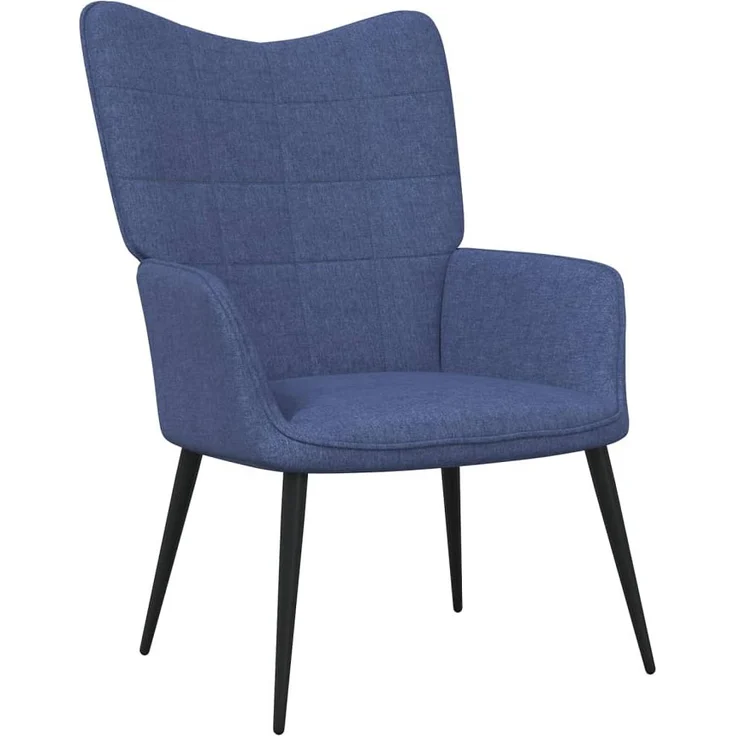 vidaXL Relaxsessel mit Hocker Blau Stoff [327956] – Bild 2