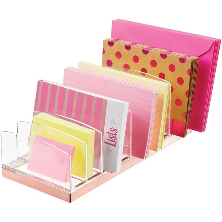 Schminkaufbewahrung Kosmetik Organizer mDesign Make-up Box transparent/rose gold – Bild 6